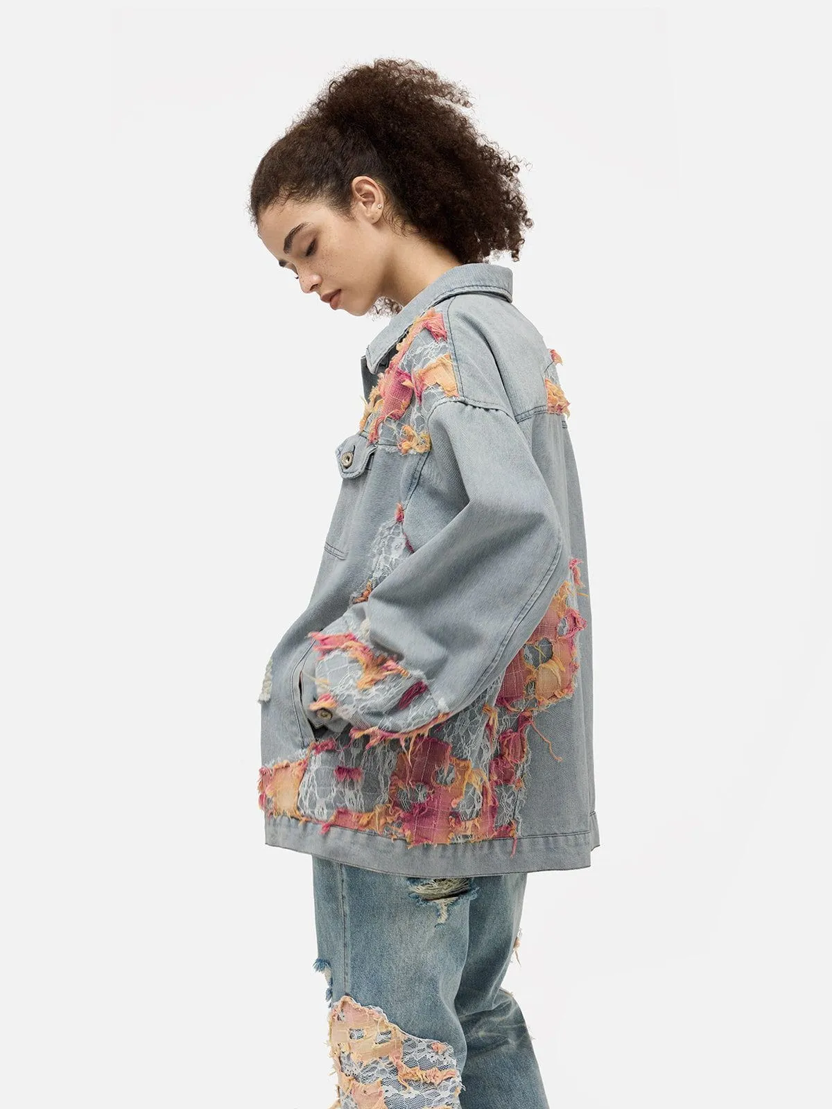 Aelfric Eden Heavy Craftsmanship Lace Denim Jacket