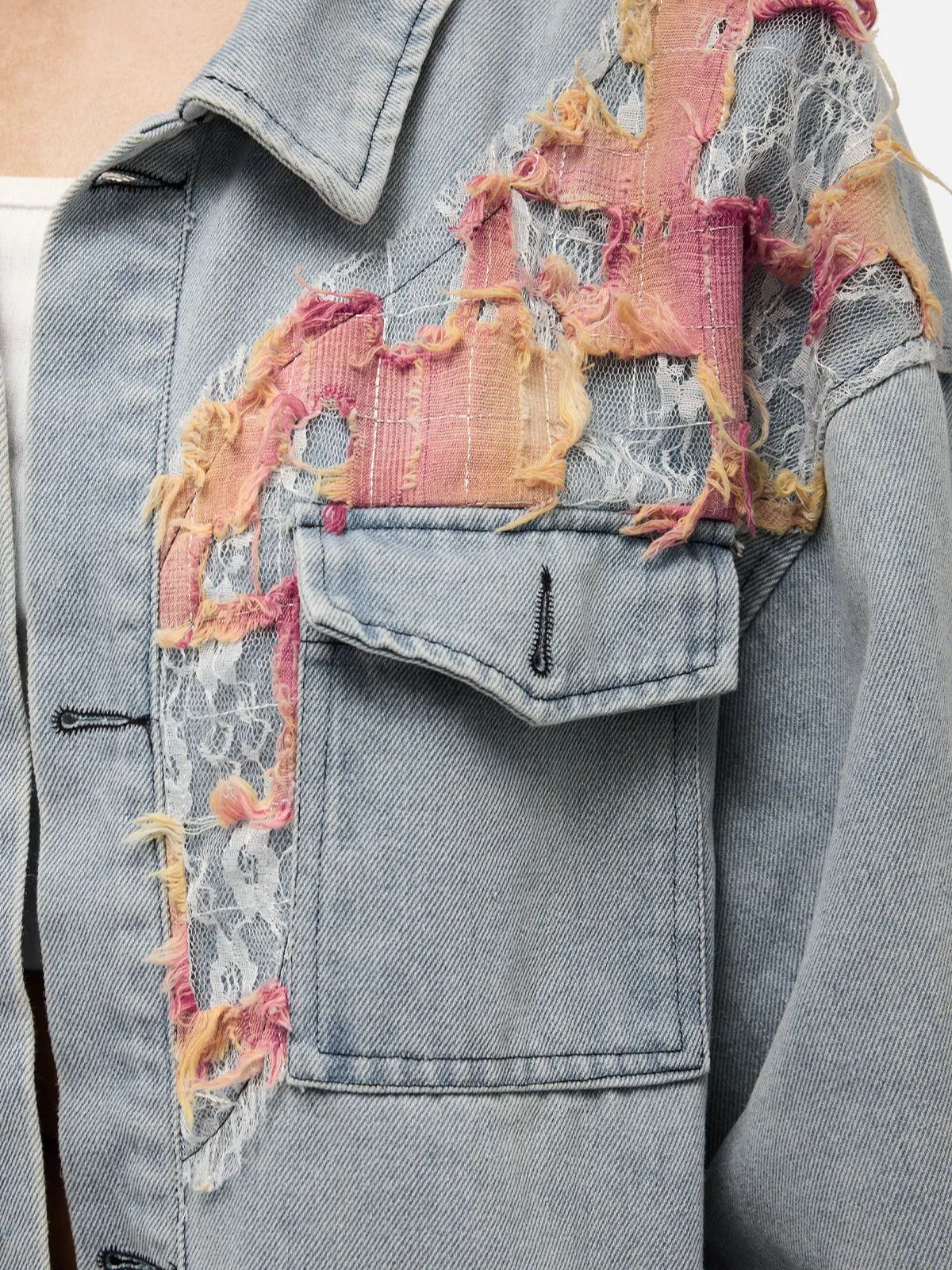 Aelfric Eden Heavy Craftsmanship Lace Denim Jacket