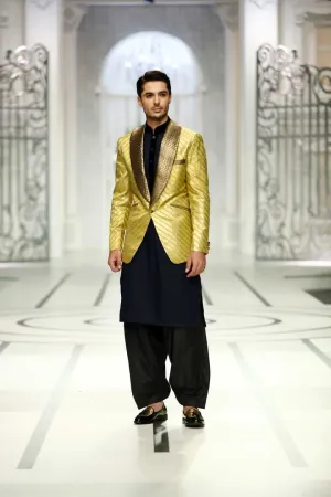 Bias Cut Lime Green and Black Silk Dinner Jacket
