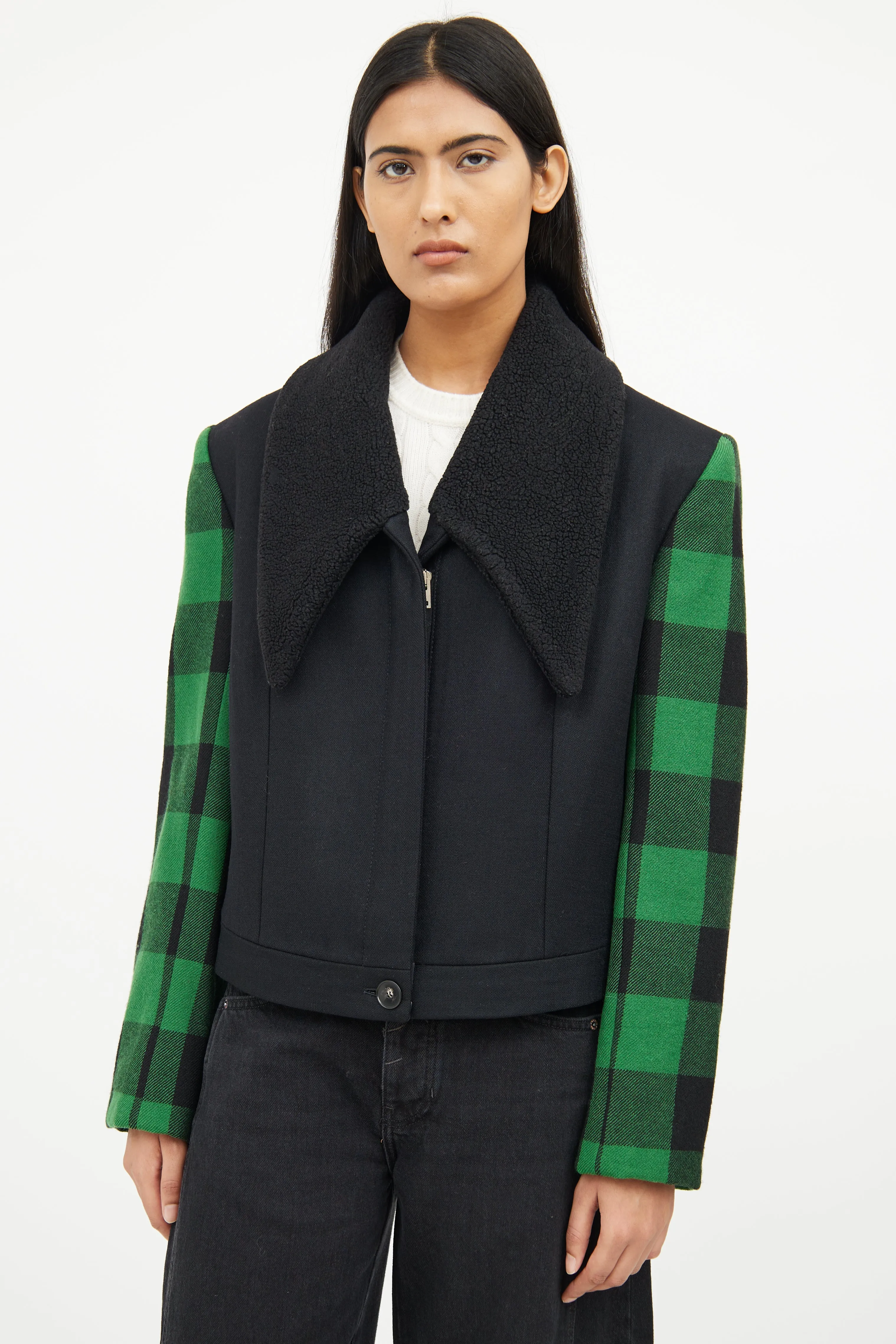 Black & Green Plaid Jacket