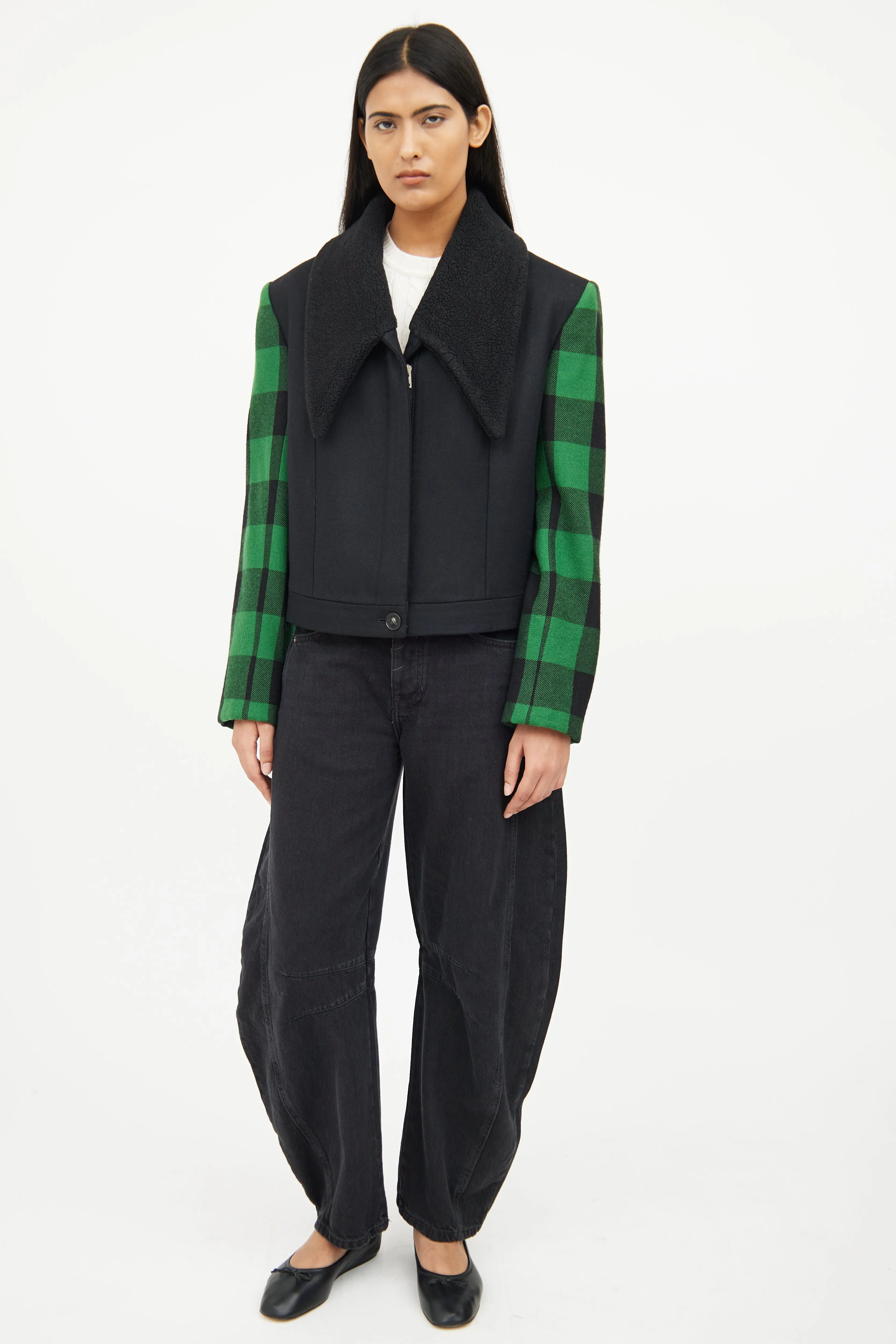Black & Green Plaid Jacket