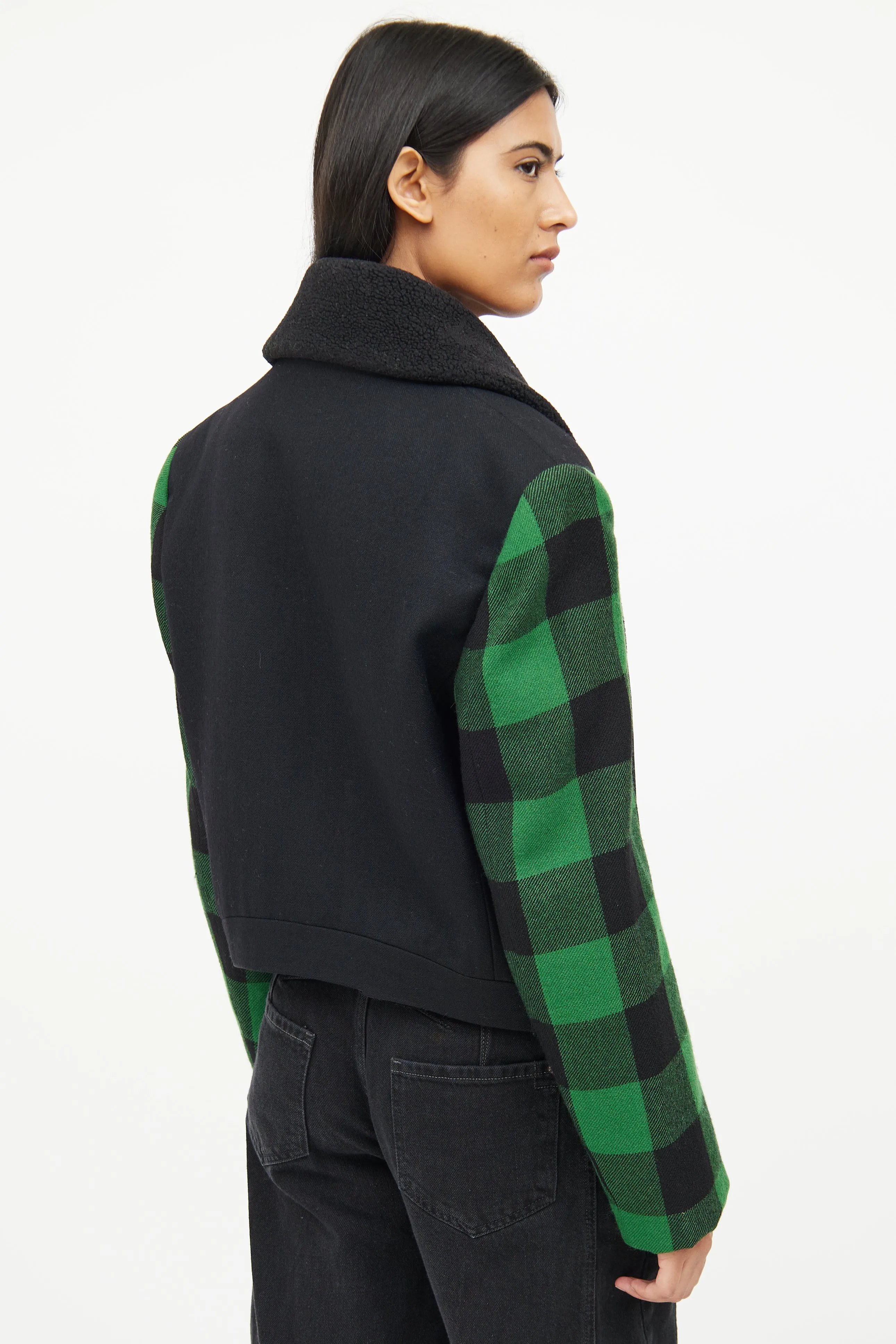 Black & Green Plaid Jacket