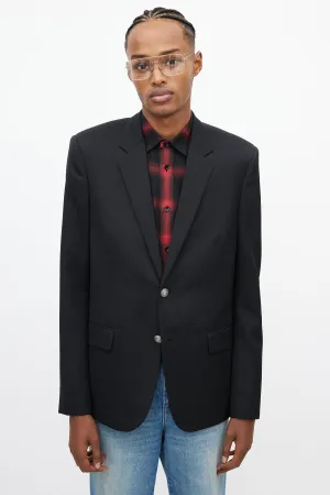 Black & Silver Button Blazer