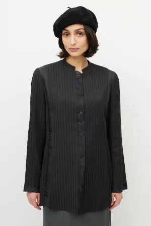 Black Sheer Striped Shirt
