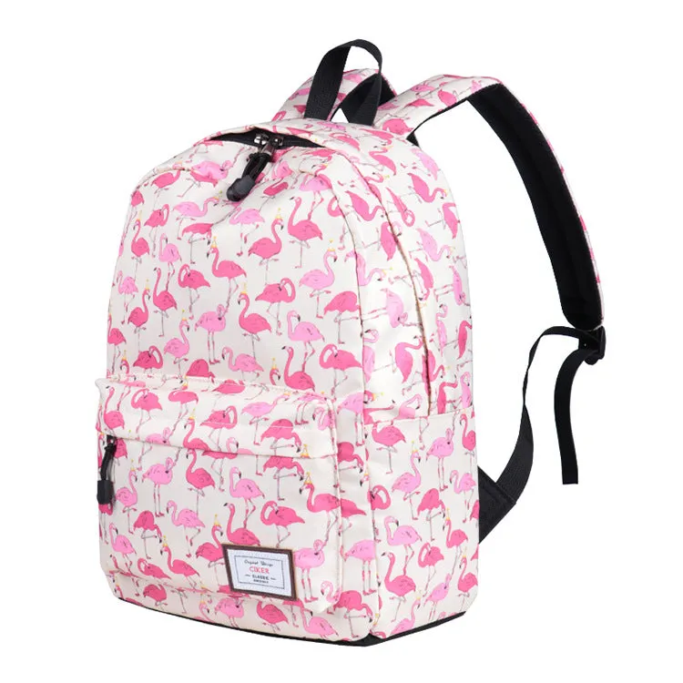 Cute Flamingo Printed Backpack Daypack Girls' Waterproof Lightweight Travel Bag