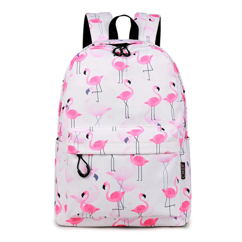 Cute Flamingo Printed Backpack Daypack Girls' Waterproof Lightweight Travel Bag
