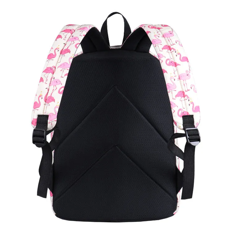 Cute Flamingo Printed Backpack Daypack Girls' Waterproof Lightweight Travel Bag