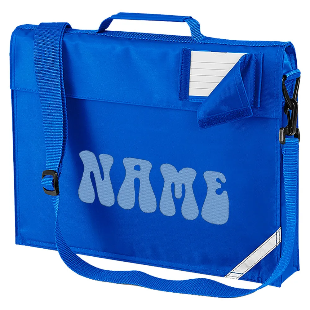 Embroidered Bookbag with strap- 70's Text