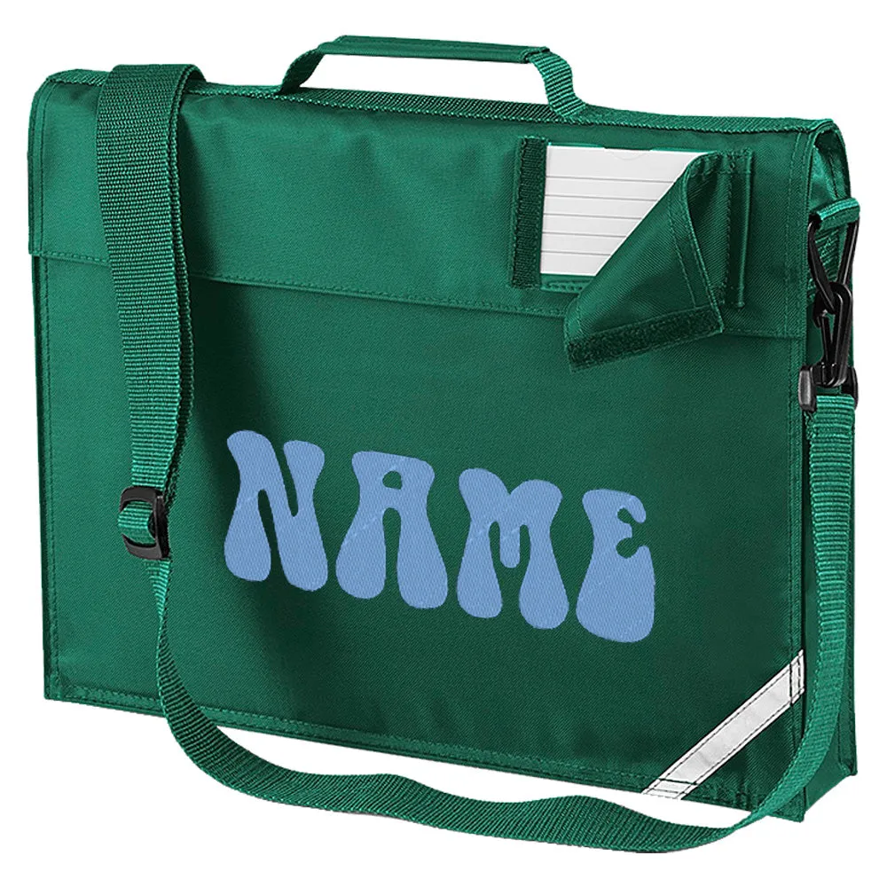 Embroidered Bookbag with strap- 70's Text