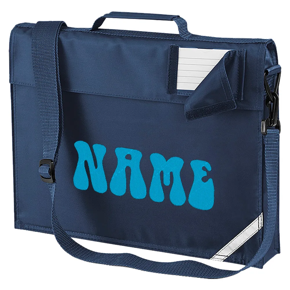 Embroidered Bookbag with strap- 70's Text