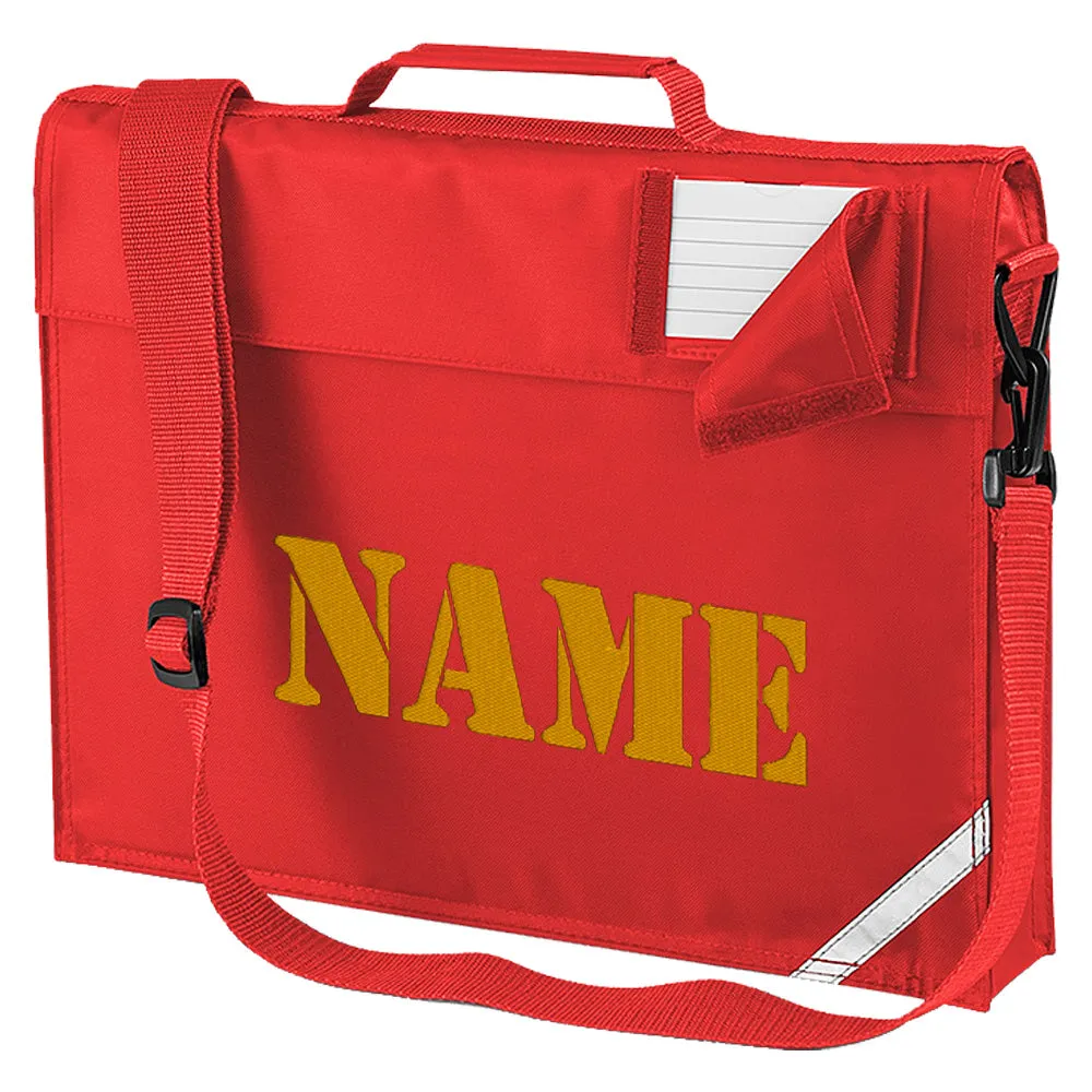 Embroidered Bookbag with strap- Army Text