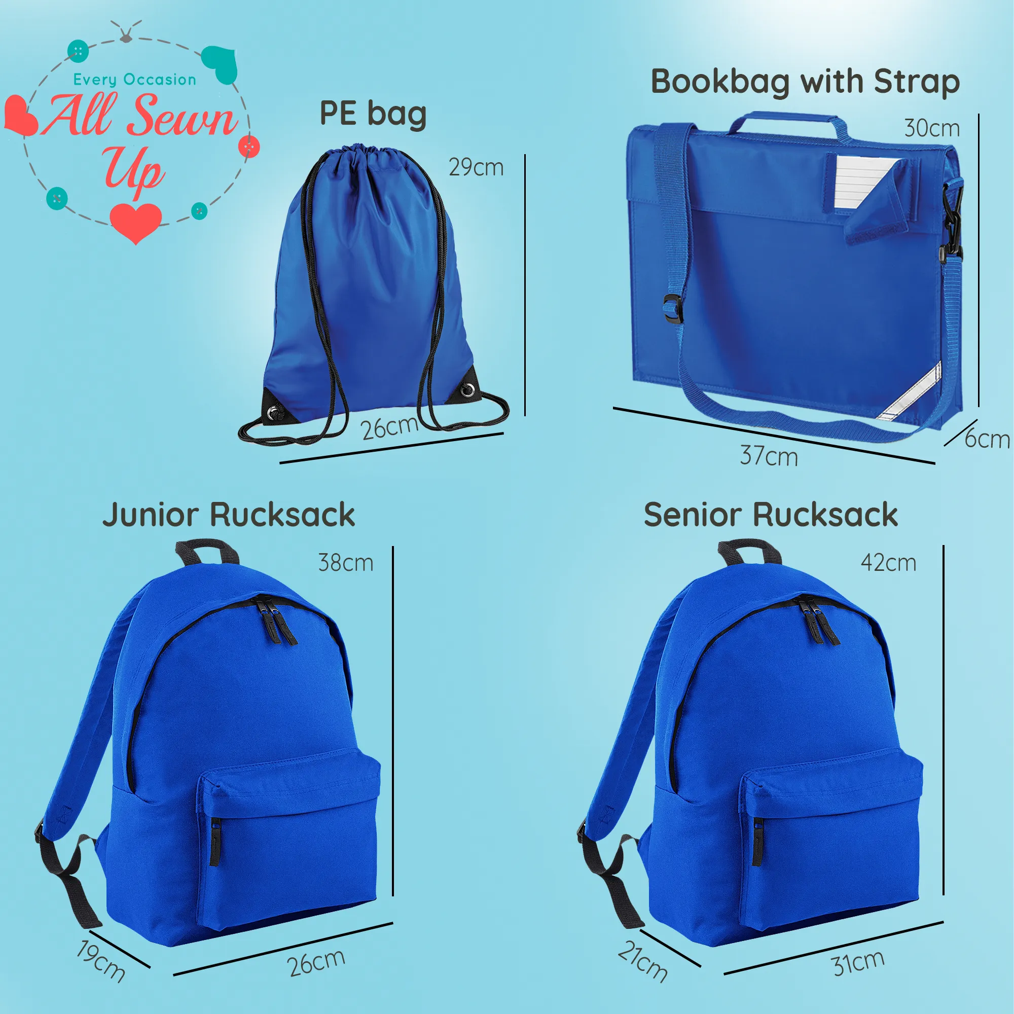 Embroidered Bookbag with strap- Butterfly