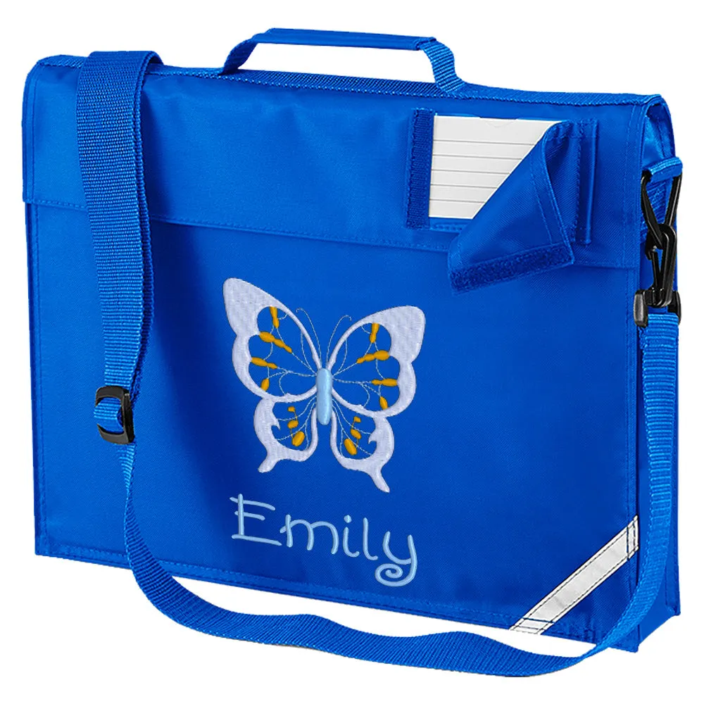 Embroidered Bookbag with strap- Butterfly
