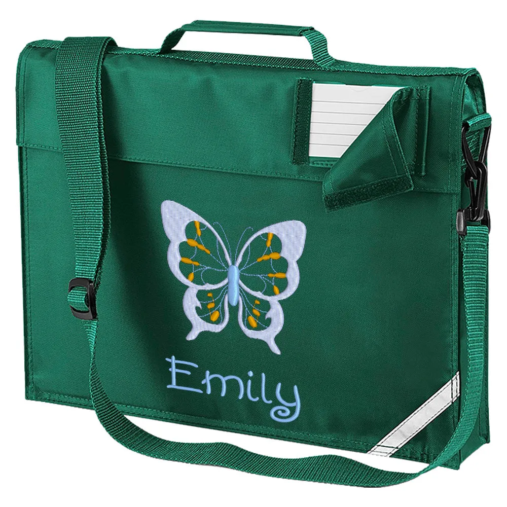 Embroidered Bookbag with strap- Butterfly