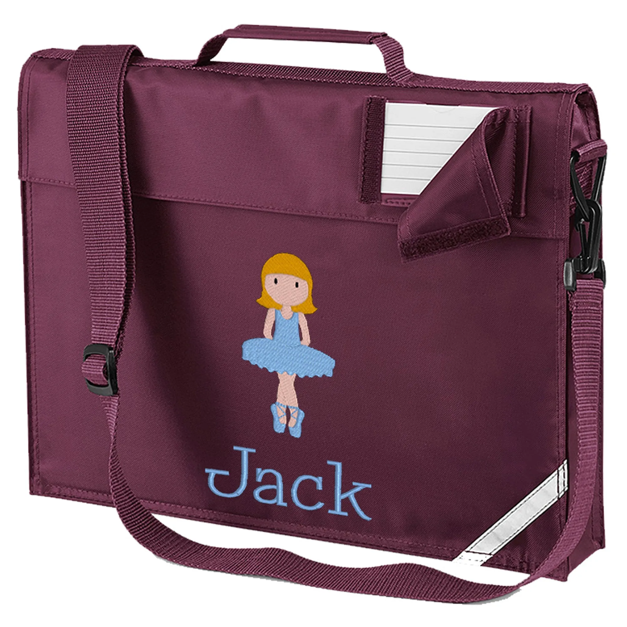 Embroidered Bookbag with strap- Dancer