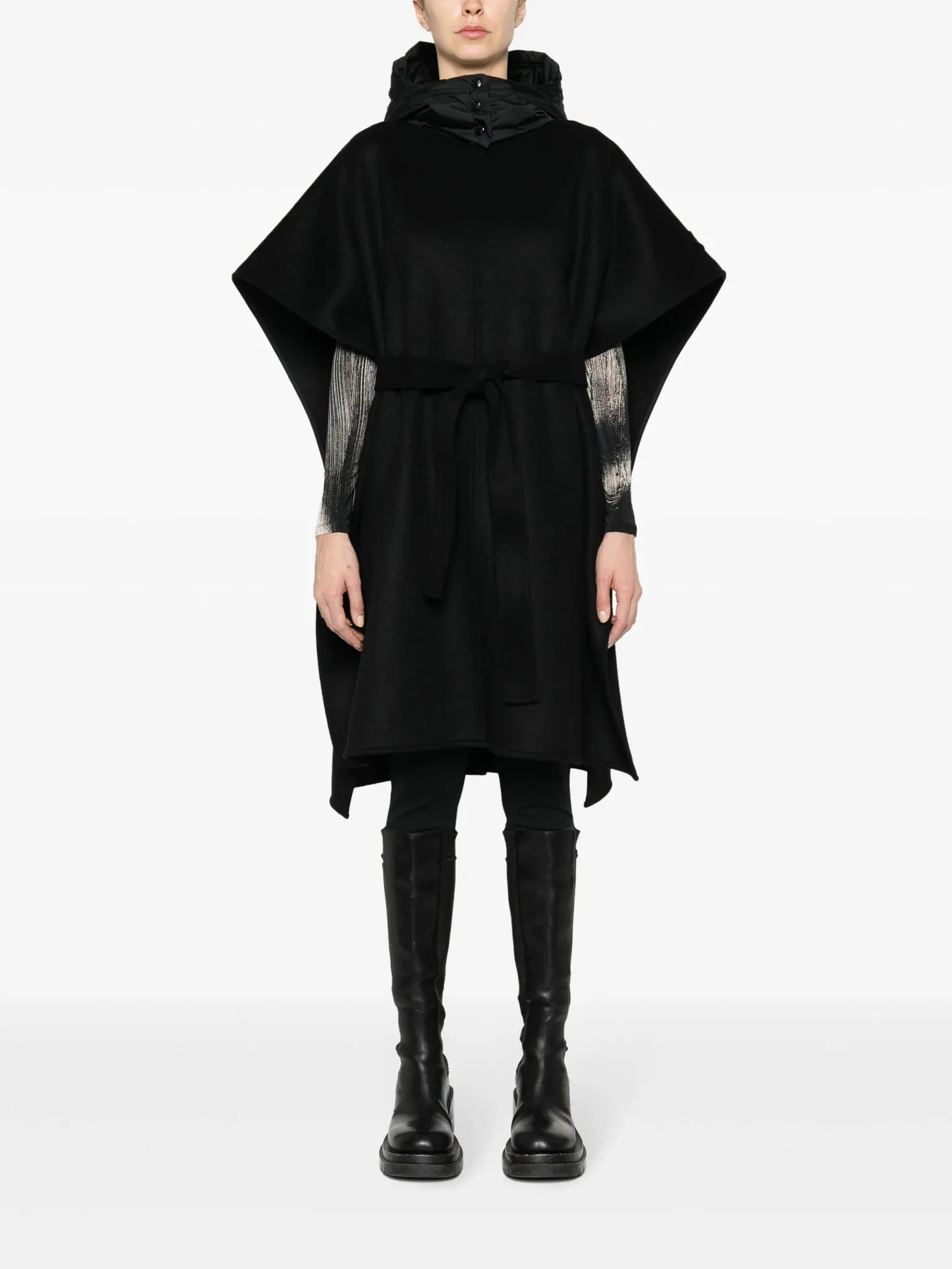 Grenoble belted hooded cape