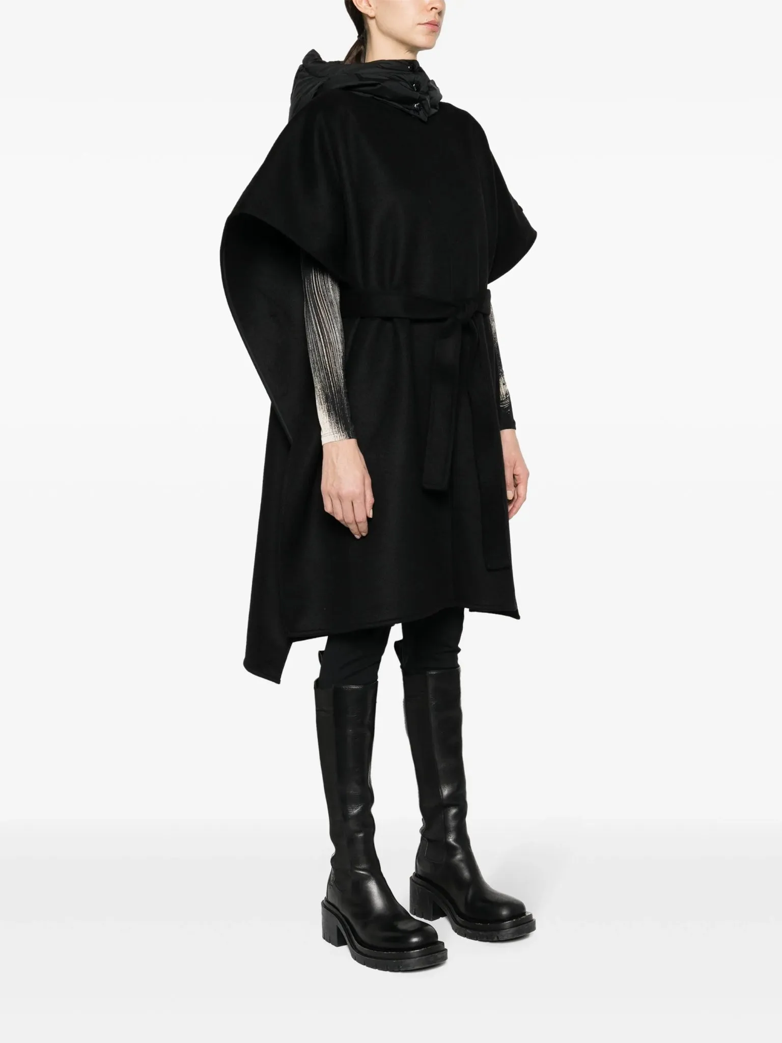 Grenoble belted hooded cape