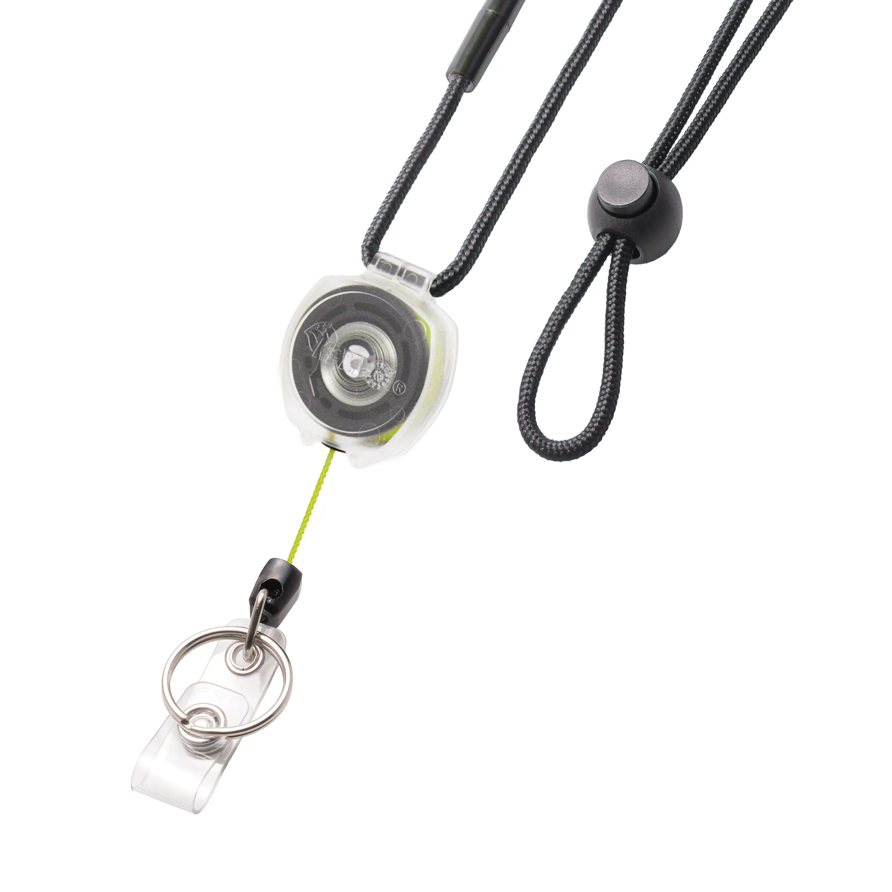 Healthcare and Office Professionals ID Badge Holder with Lanyard, Clear Sidekick Retractable Keychain with Color Cord by KEY-BAK
