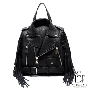 Le Miel Motorcycle Jacket Fringe Backpack