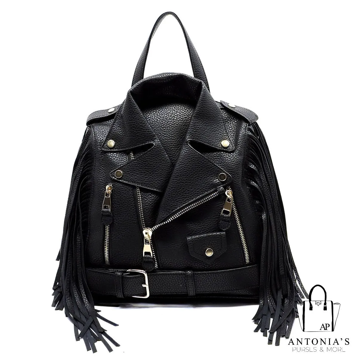 Le Miel Motorcycle Jacket Fringe Backpack