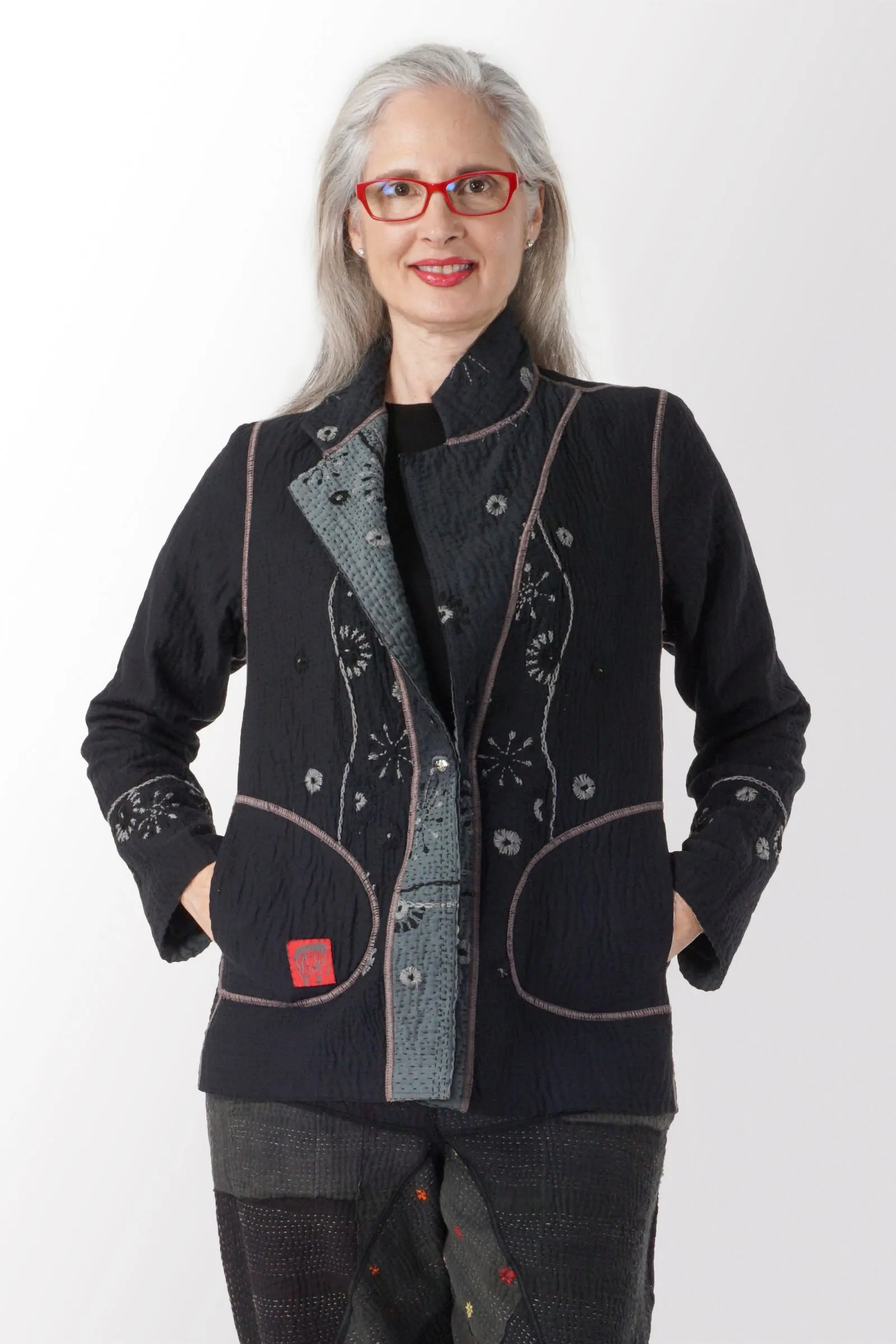 OMBRE SUN RALLI FIREWORKS KANTHA SIMPLE JACKET - of4022-gry -