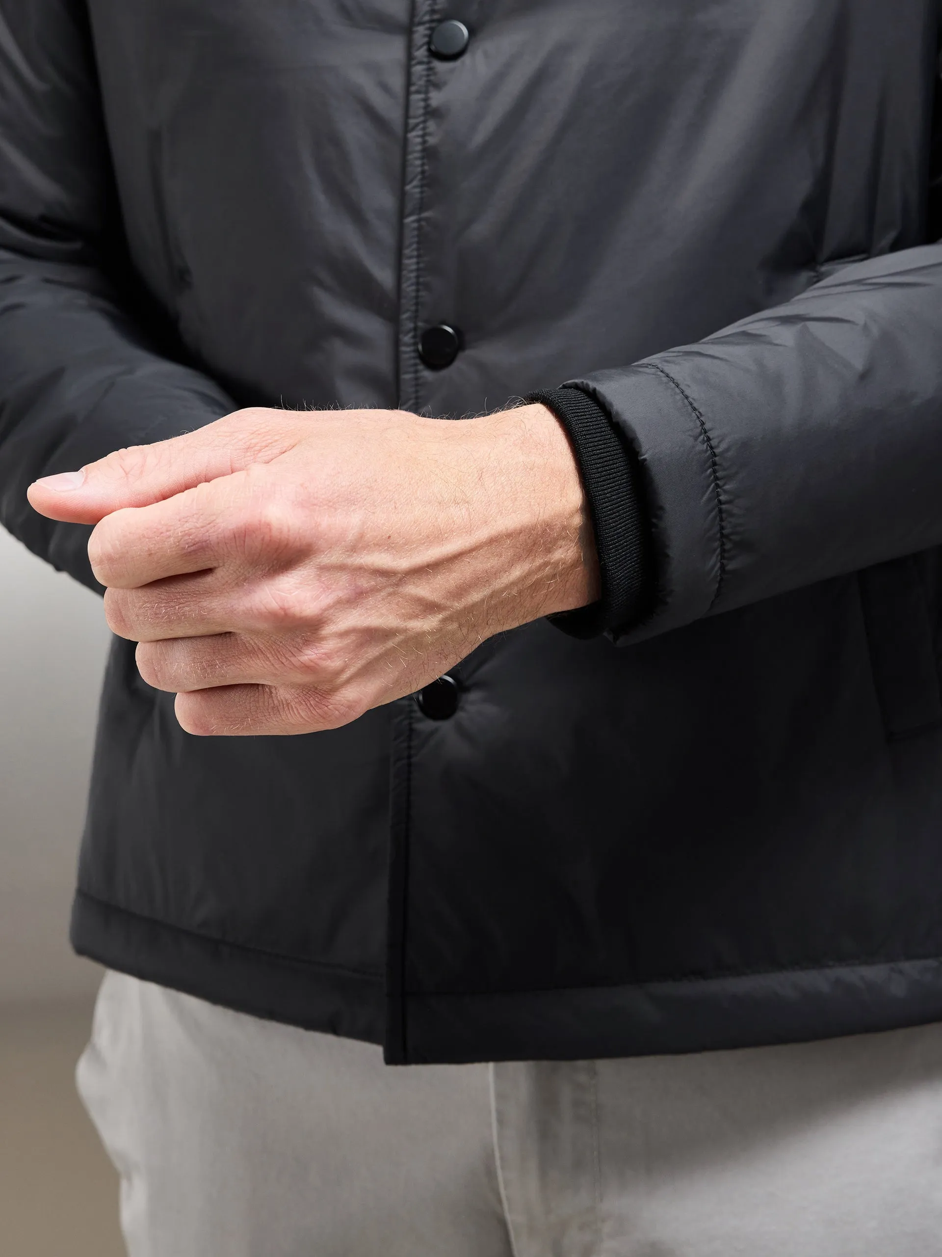 Padded Coach Jacket in Black