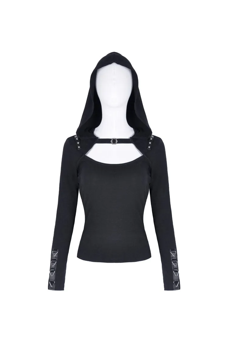 Punk rock hooded long sleeves top T-shirt  TW236