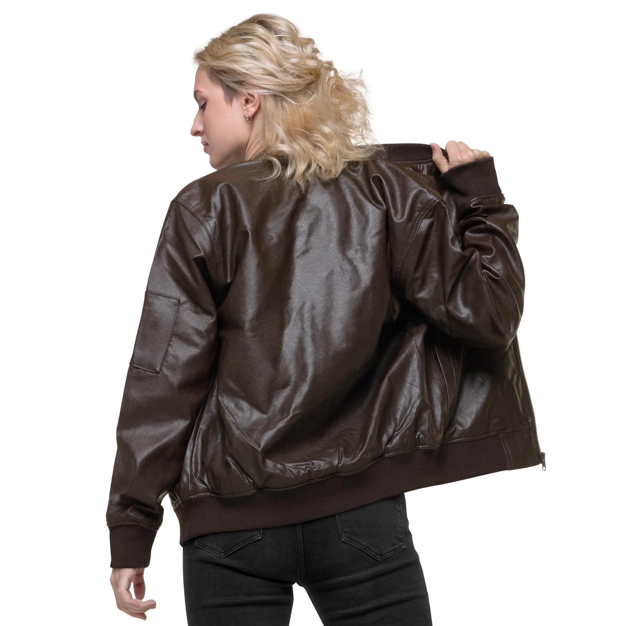 Real Retro Leather Bomber Jacket
