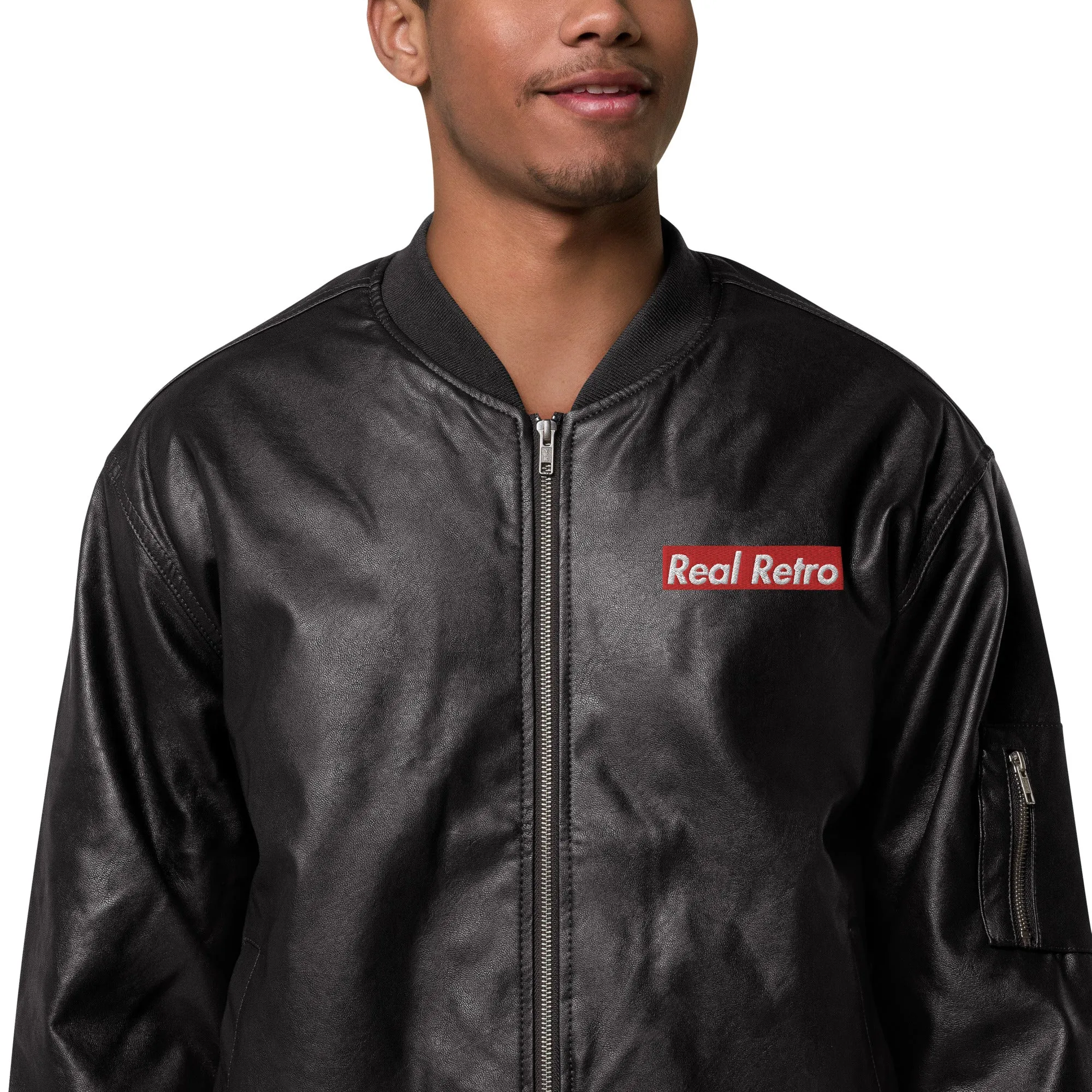 Real Retro Leather Bomber Jacket