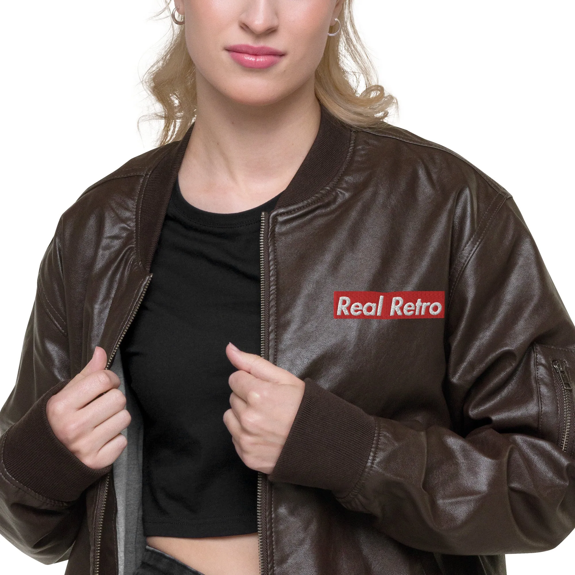 Real Retro Leather Bomber Jacket