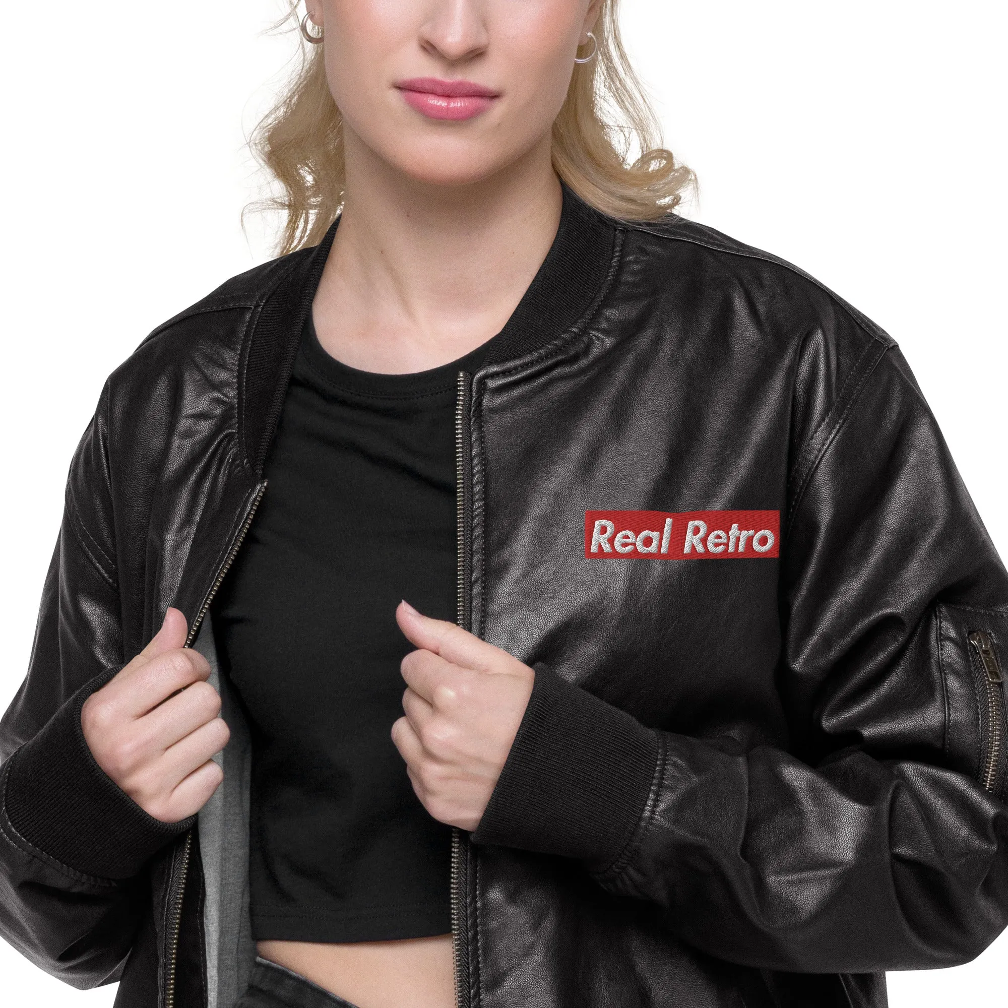 Real Retro Leather Bomber Jacket