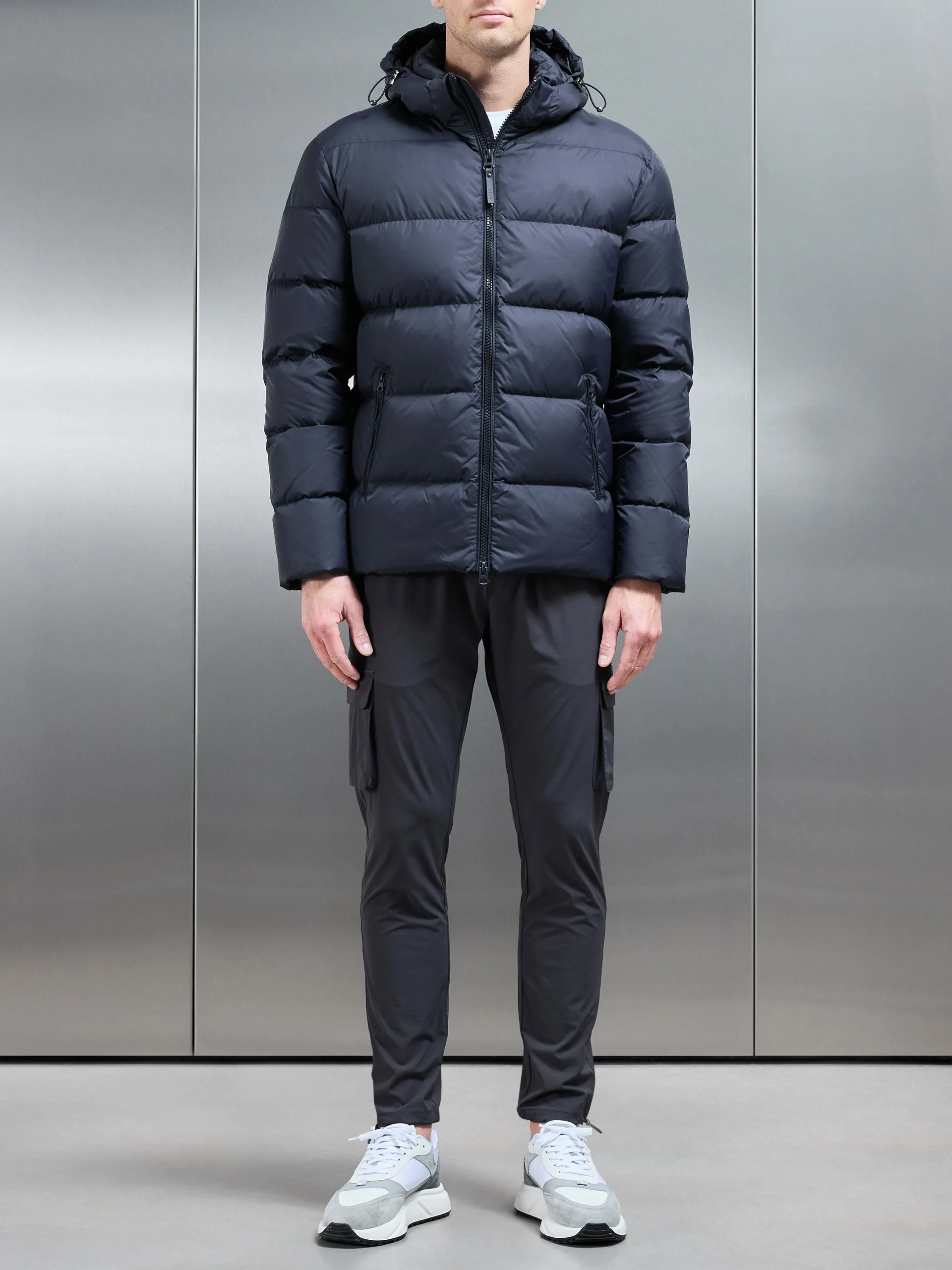 Short Down Jacket in Navy
