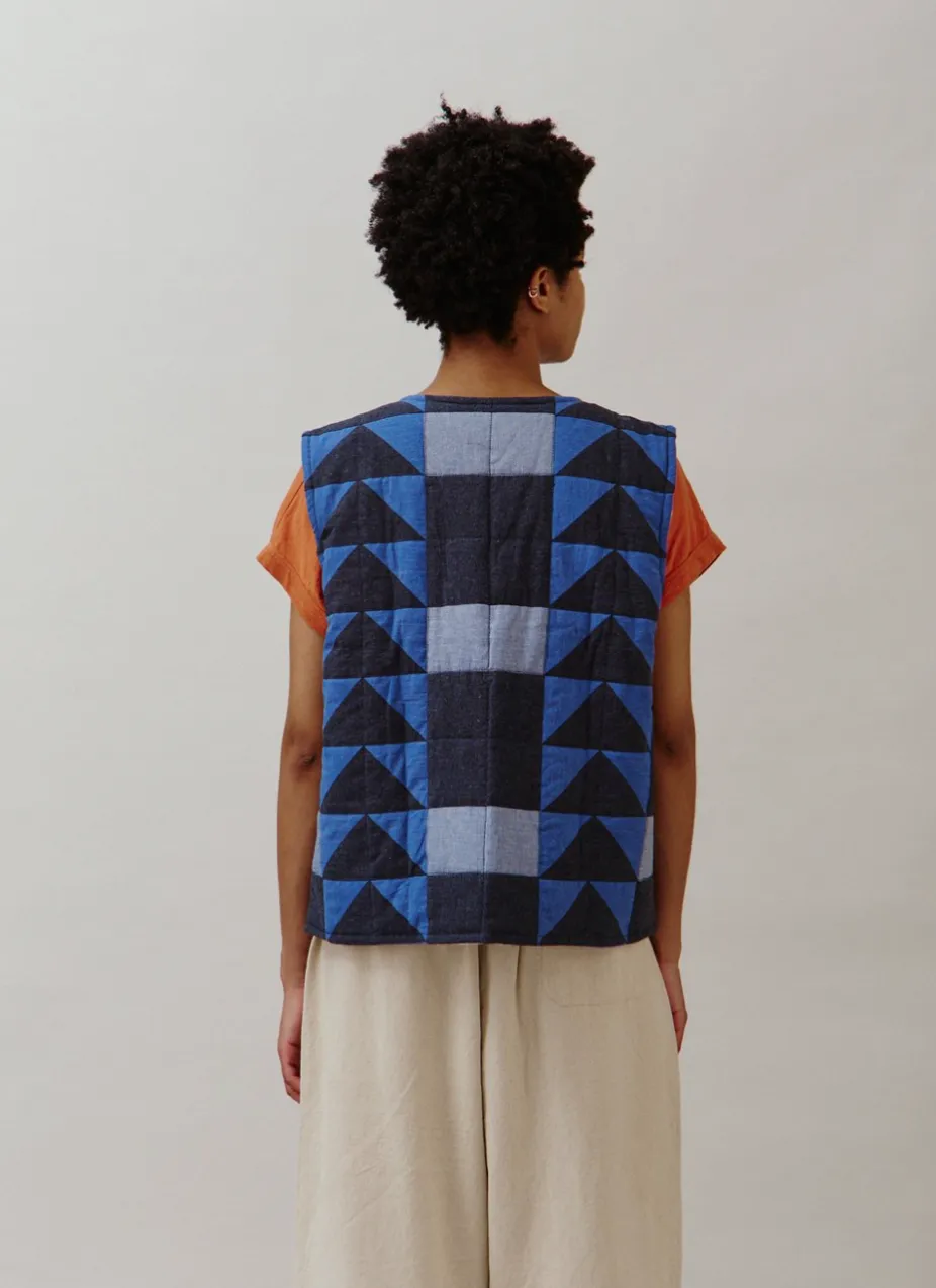 Sideline | Sib Vest | Patchwork Indigo