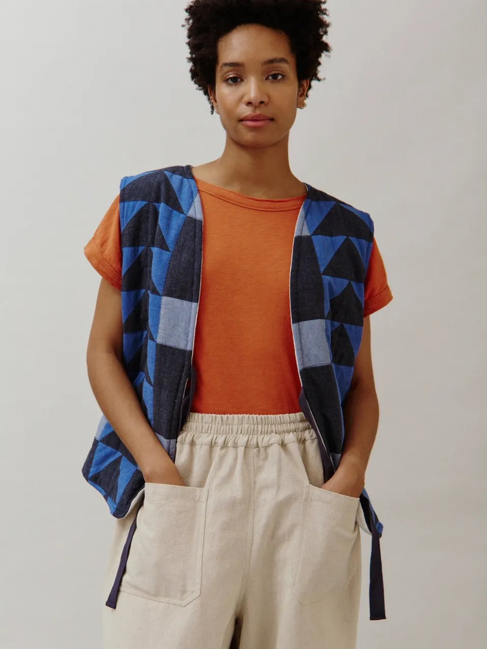 Sideline | Sib Vest | Patchwork Indigo