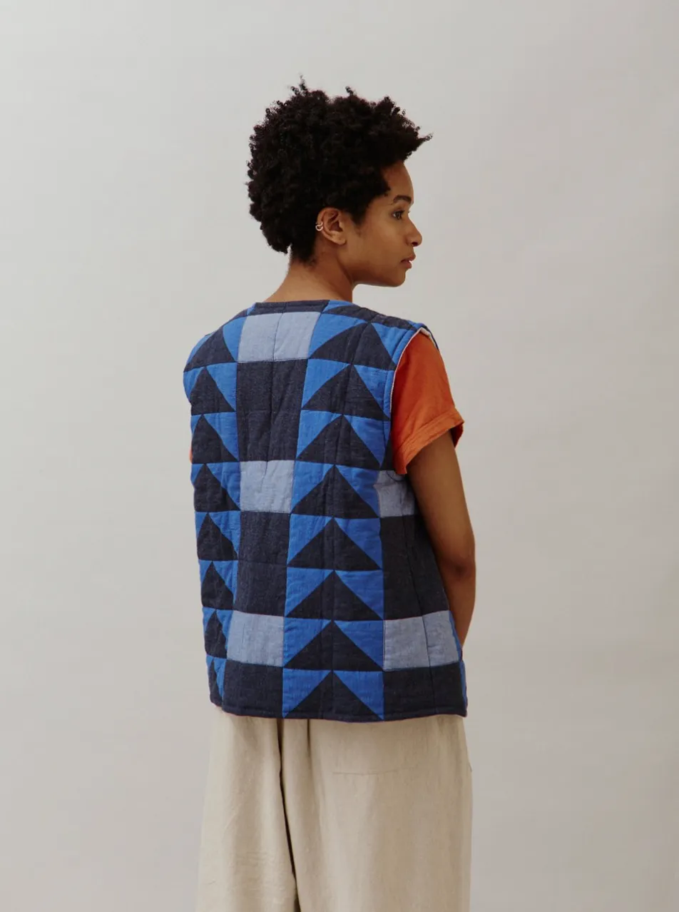 Sideline | Sib Vest | Patchwork Indigo