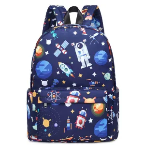 Space Prints Backpack for Girls Bookbag Waterproof Lightweight School Bag