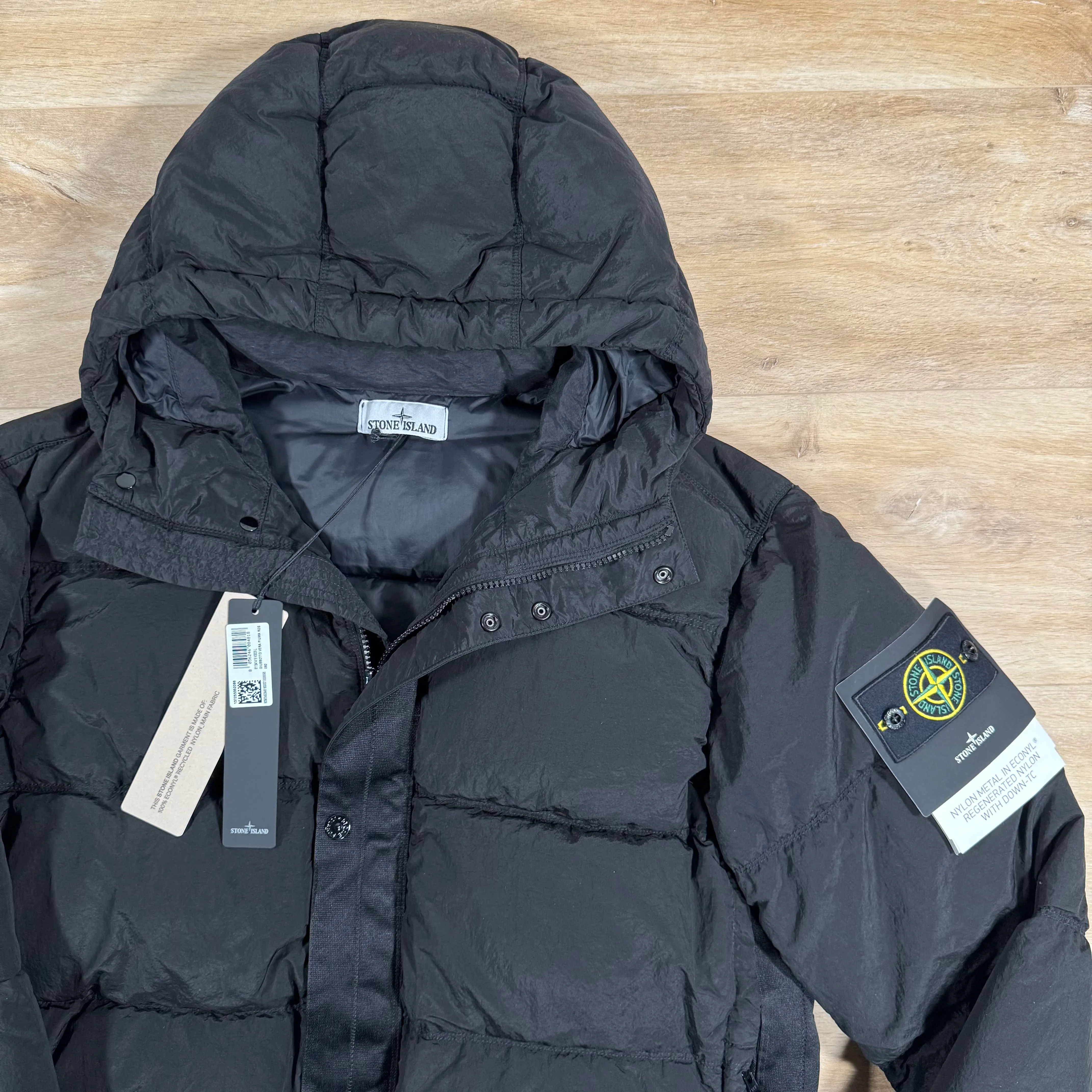 Stone Island Nylon Metal Down Jacket in Black