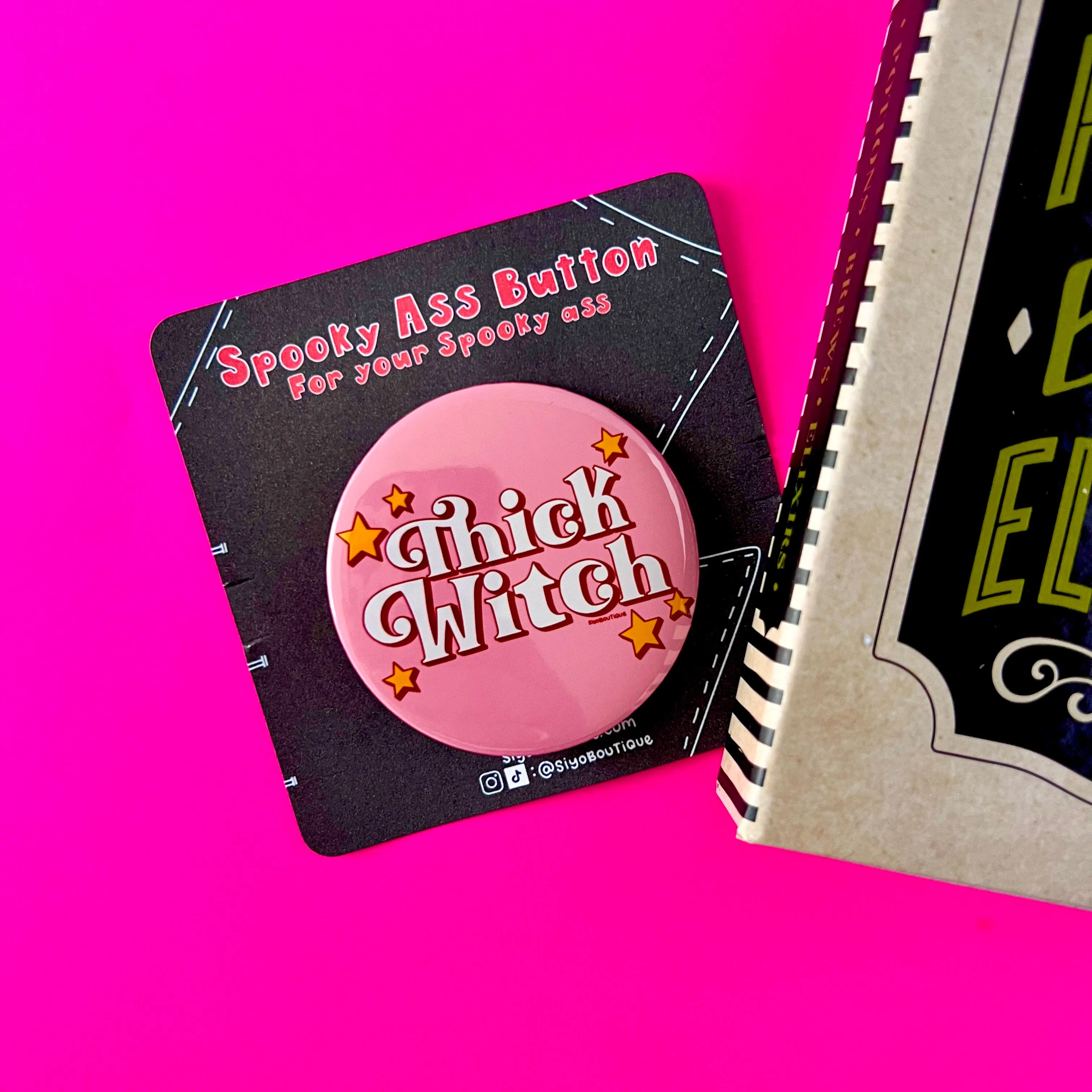 Thick Witch Halloween Button
