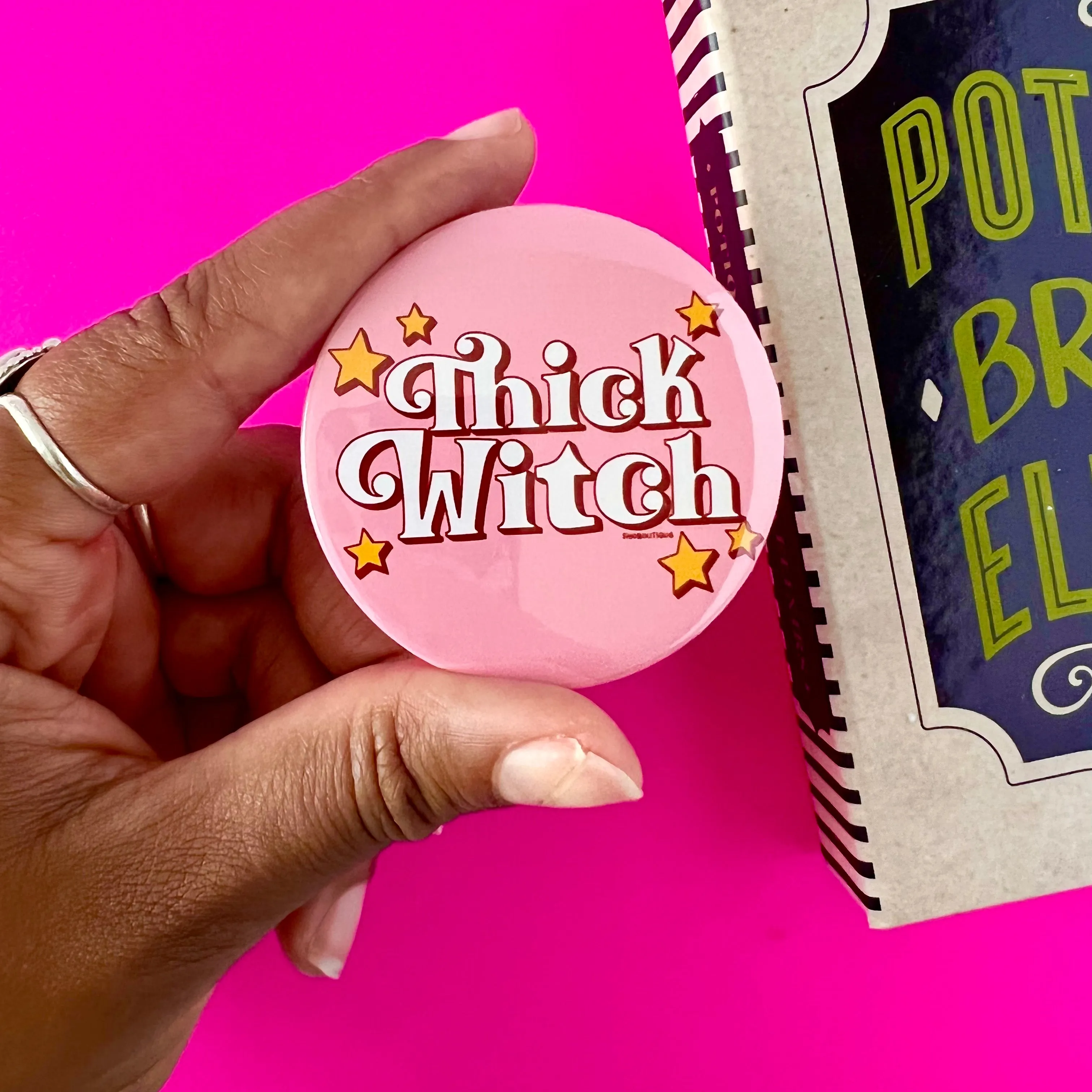 Thick Witch Halloween Button