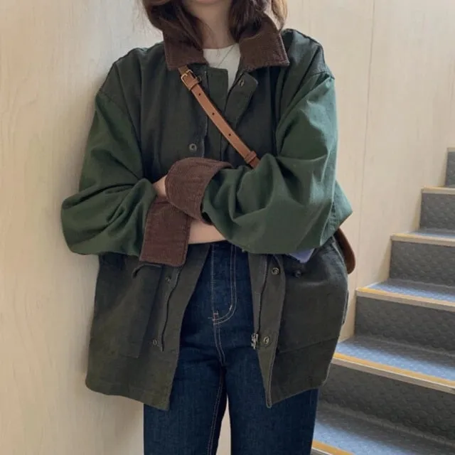 Vintage Patchwork Collar Jacket
