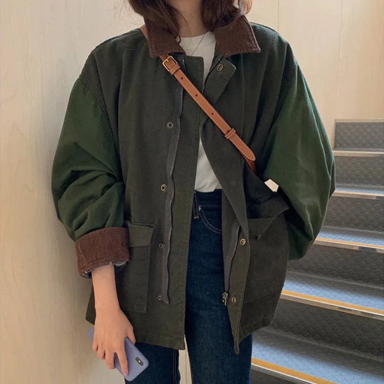Vintage Patchwork Collar Jacket